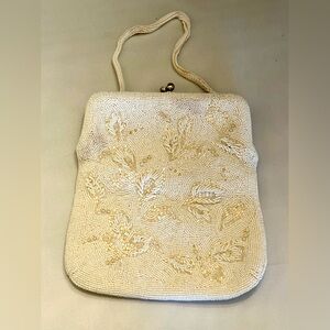 Vintage La Regale Ivory Beaded Handbag